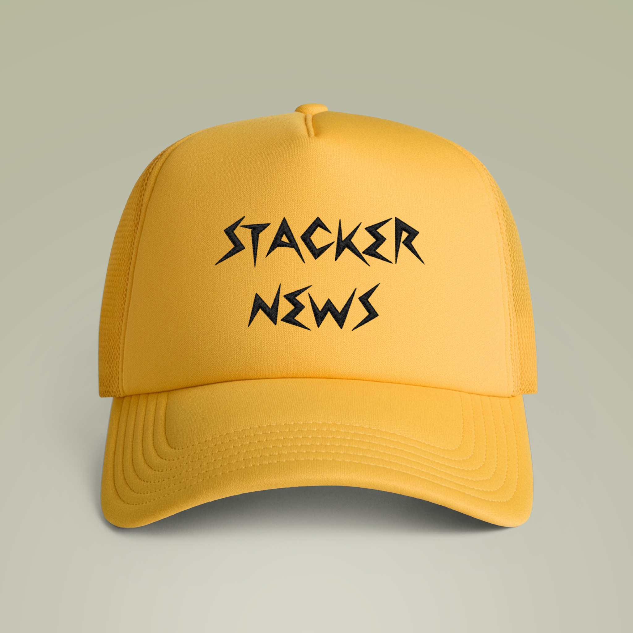 💛 🖤 STACKER NEWS Gold Trucker Cap (Embroidery) 💛 🖤 STACKER NEWS Gold Trucker Cap (Embroidery)